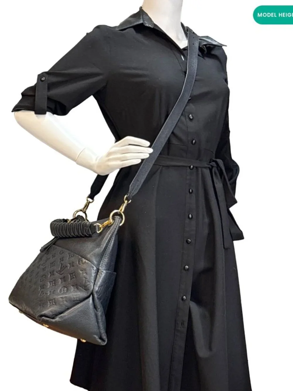Louis Vuitton Maida Monogram Empreinte Leather Hobo Shoulder Bag Black